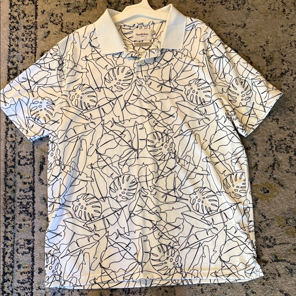 Goodfellow & Co Kids Polo with Blue Leaf Pattern